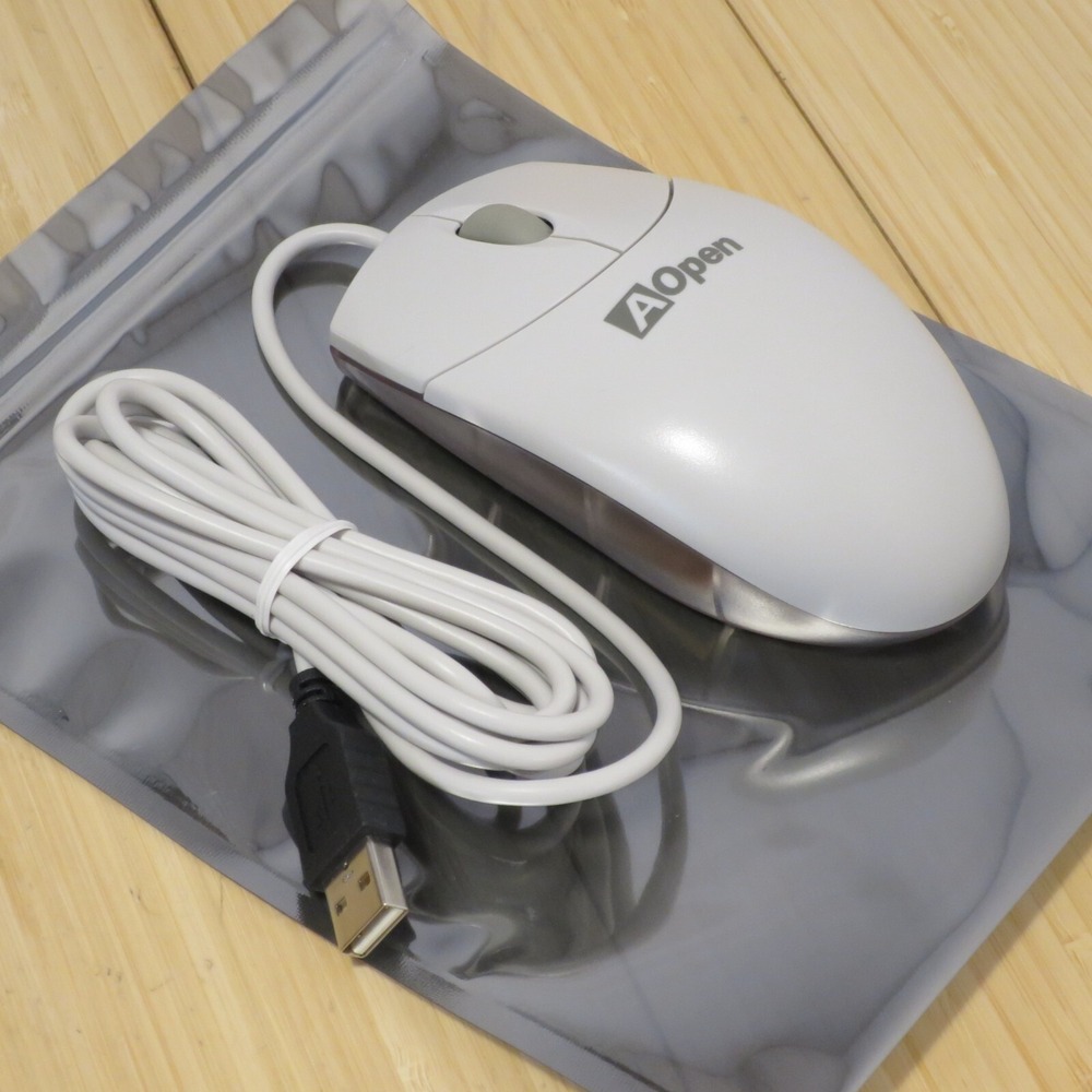 Logitech AOpen USB Optical Mouse M-BJ69 Bright Red Light Wired Scroll -Tested 02 - Picture 3 of 9